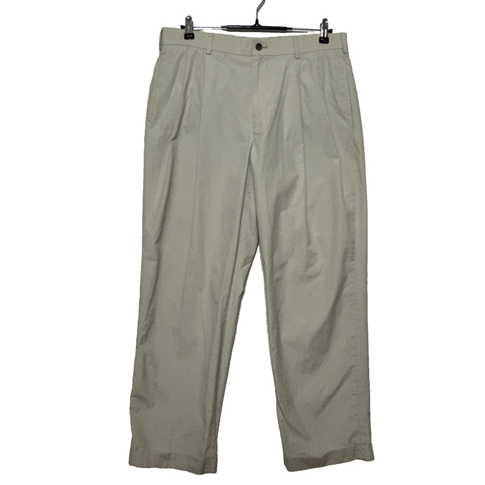 Brooks Brothers Pants Mens 36X30 Gray Chino‎ Supima Cotton Pleated Actual 35X30